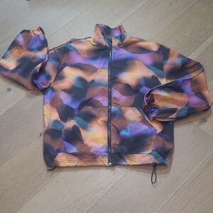 EUC Fabletics Oversized Flyweight Windbreaker Women's sz L Multicolor Full Zip